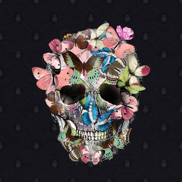 Sage Tribe Skull With Butterflies by Collagedream